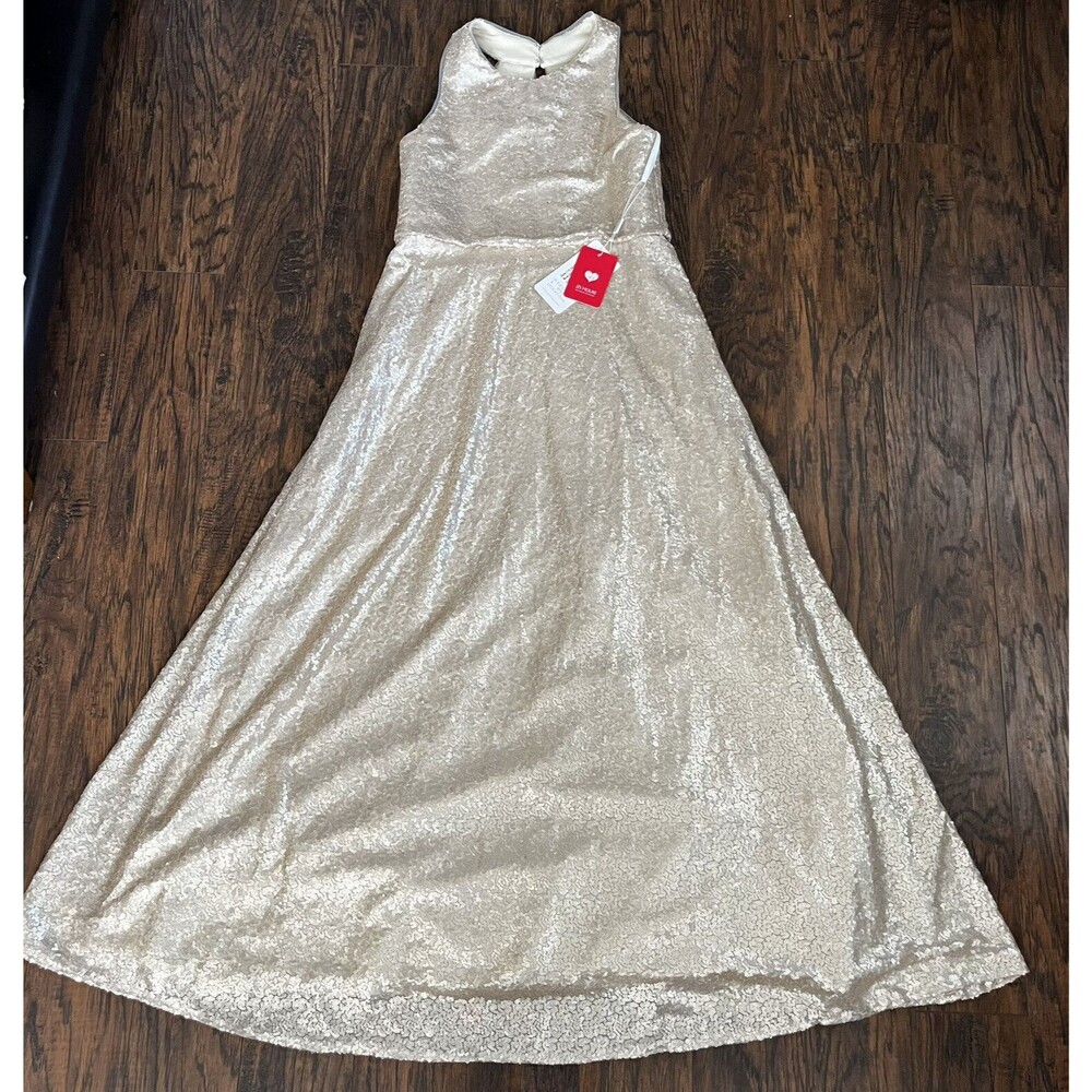 JJ's House A-Line Floor-length Flower Girl Dress Sequined Sz J16 NWT